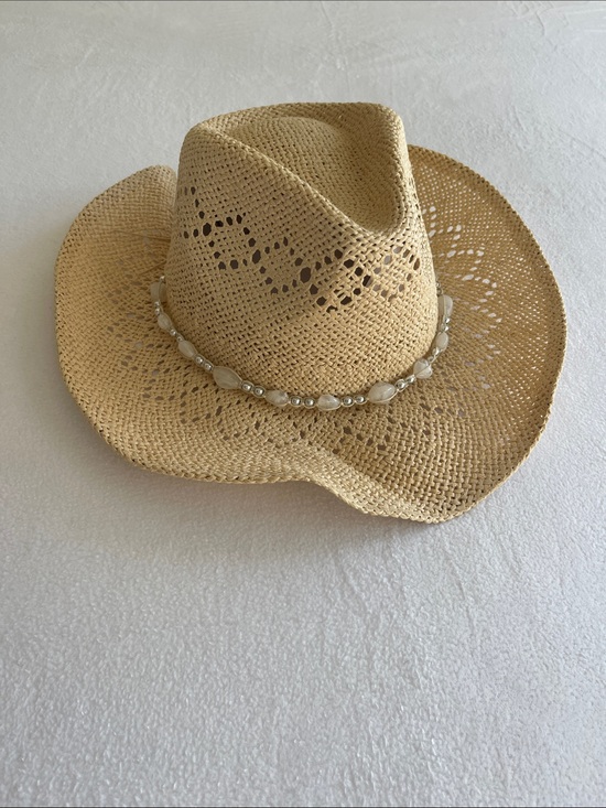 Saddleback Accessories - Saddleback Hats Straw Cowboy Hat Natural Beaded Band Western Festival NWT